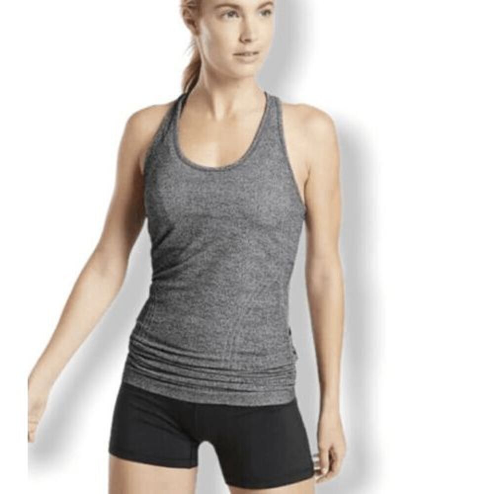 Athleta Womens Scoop Neck Racerback Fast Track Tank Top Heathered Gray Small
